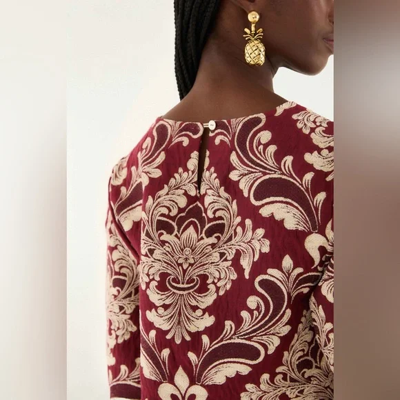 Farm Rio Bicolor Jacquard Waves Long Sleeve Top - Picture 4 of 9